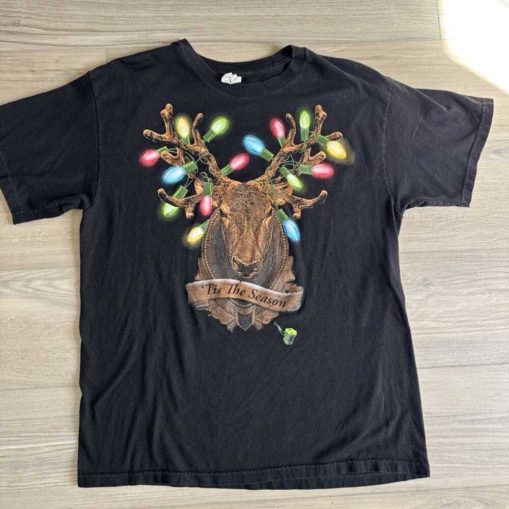 Vintage Reindeer Christmas Lights Shirt Unisex Large Alstyle Made in‎ Mexico - Picture 1 of 8
